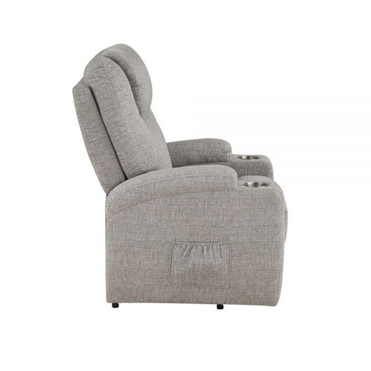 Evander Power Lift Recliner in Light Gray Chenille Finish by ACME Furniture