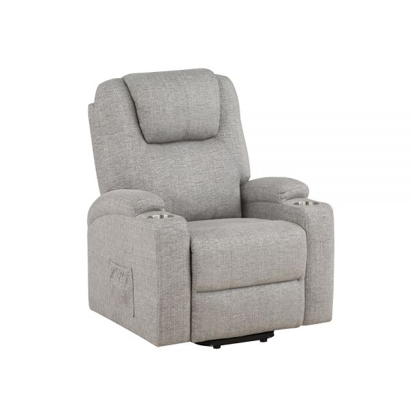 Evander Power Lift Recliner in Light Gray Chenille Finish by ACME Furniture