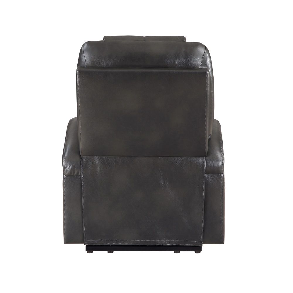 Gunmetal Leather Aire Evander Power Lift Recliner by ACME Furniture