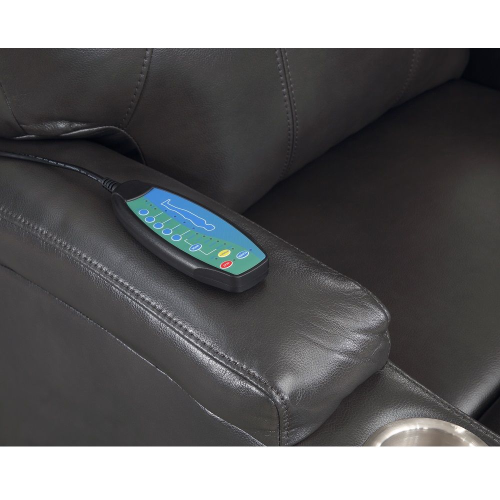 Gunmetal Leather Aire Evander Power Lift Recliner by ACME Furniture