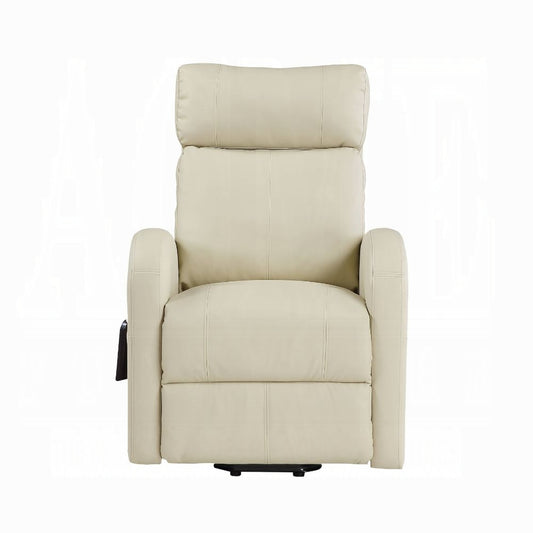Ricardo Power Motion Recliner W/Lift Faux Leather off White by ACME Furniture