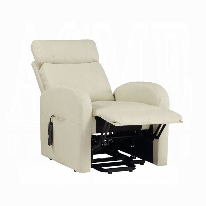 Ricardo Power Motion Recliner W/Lift Faux Leather off White by ACME Furniture