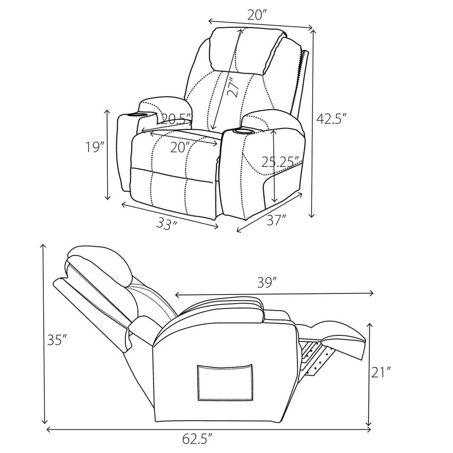 Sanger Power Lift Recliner Chair With Massage Champagne by COASTER