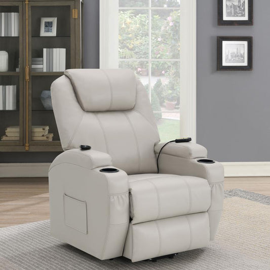 Sanger Power Lift Recliner Chair With Massage Champagne by COASTER