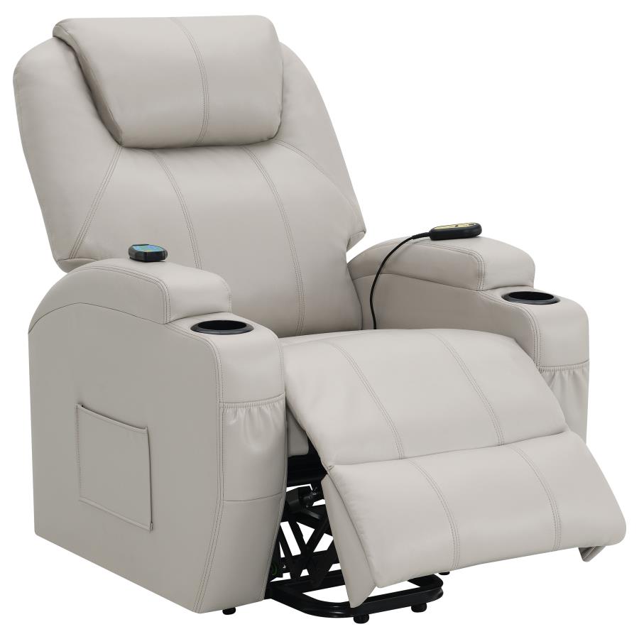 Sanger Power Lift Recliner Chair With Massage Champagne by COASTER