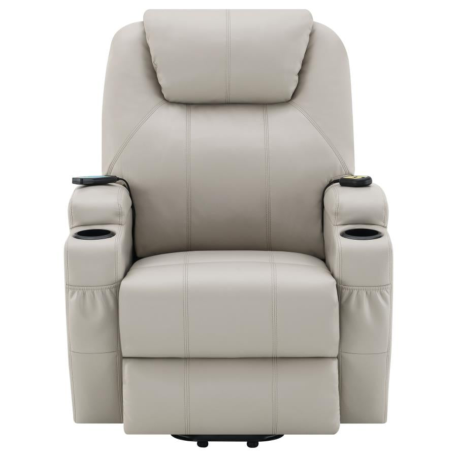 Sanger Power Lift Recliner Chair With Massage Champagne by COASTER