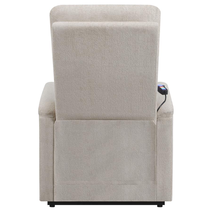 Henrietta Power Lift Recliner with Storage Pocket Beige by COASTER