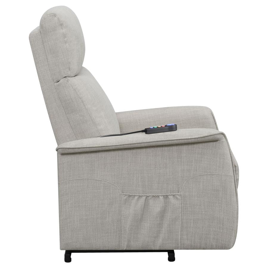 Herrera Power Lift Recliner with Wired Remote Beige by COASTER