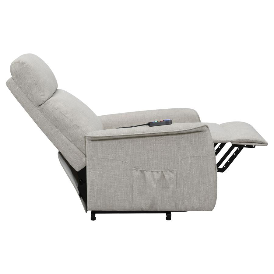 Herrera Power Lift Recliner with Wired Remote Beige by COASTER