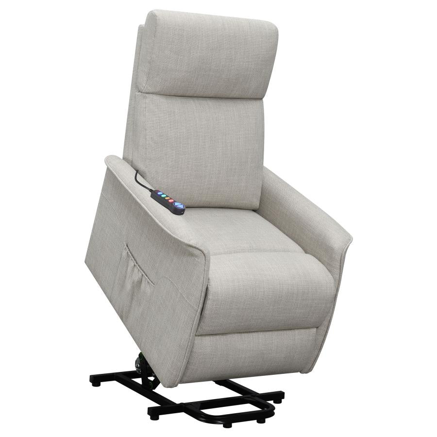 Herrera Power Lift Recliner with Wired Remote Beige by COASTER
