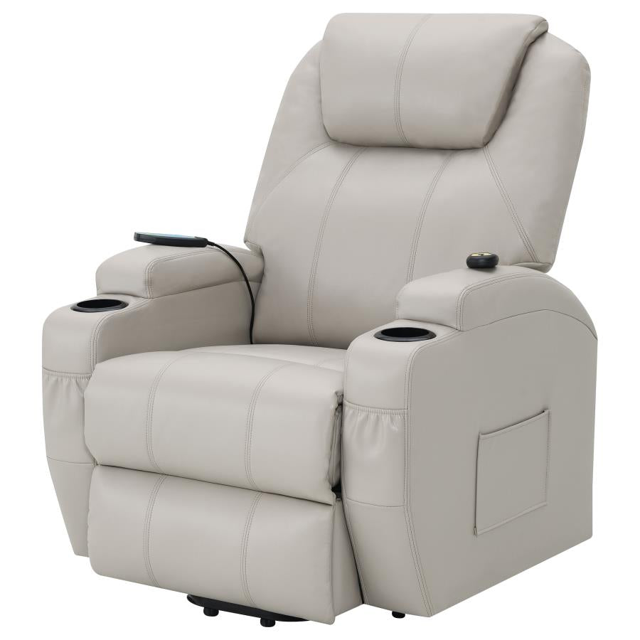 Sanger Power Lift Recliner Chair With Massage Champagne by COASTER