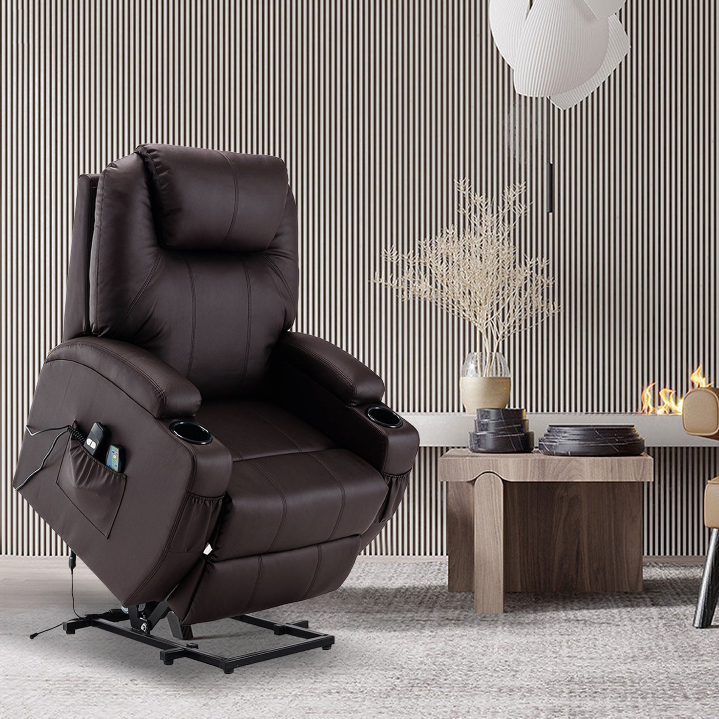 Lift Assist Power Recliner Plus Massage & Heated by HOMEROOTS