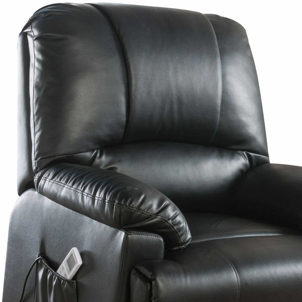 NEW Black Leatherette Power Lift Massage Recliner by HOMEROOTS