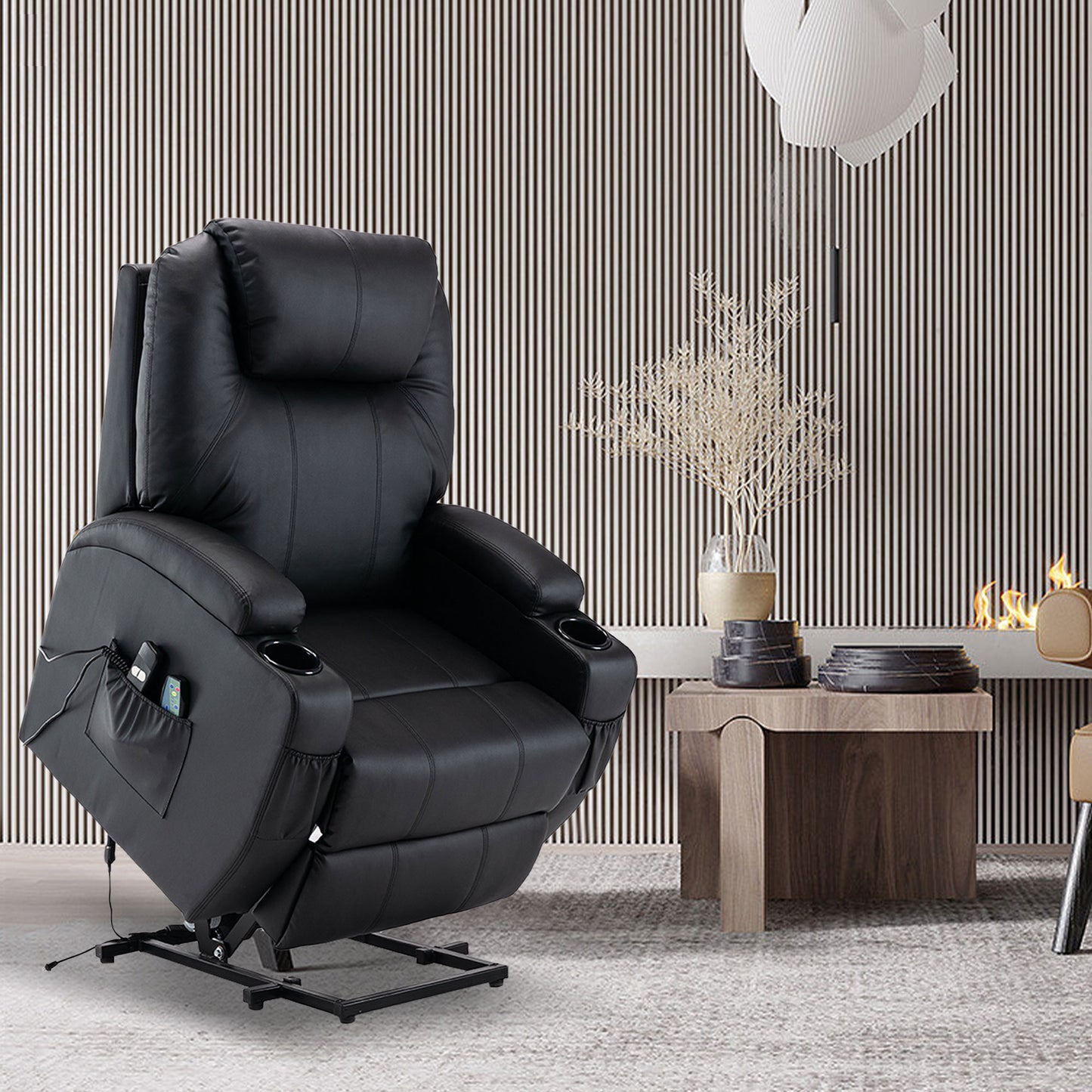 Lift Assist Power Recliner Plus Massage & Heated by HOMEROOTS