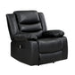 Carry 39 Inch Power Lift Recliner Chair, Black Faux Leather, Solid Wood By Benzara