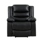 Carry 39 Inch Power Lift Recliner Chair, Black Faux Leather, Solid Wood By Benzara