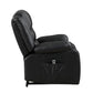 Carry 39 Inch Power Lift Recliner Chair, Black Faux Leather, Solid Wood By Benzara