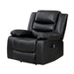 Carry 39 Inch Power Lift Recliner Chair, Black Faux Leather, Solid Wood By Benzara