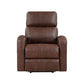 Eva 38 Inch Power Lift Recliner Chair, Brown Faux Leather, Solid Wood By Benzara