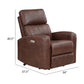 Eva 38 Inch Power Lift Recliner Chair, Brown Faux Leather, Solid Wood By Benzara