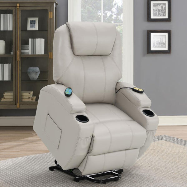 Sanger Power Lift Recliner Chair With Massage Champagne by COASTER