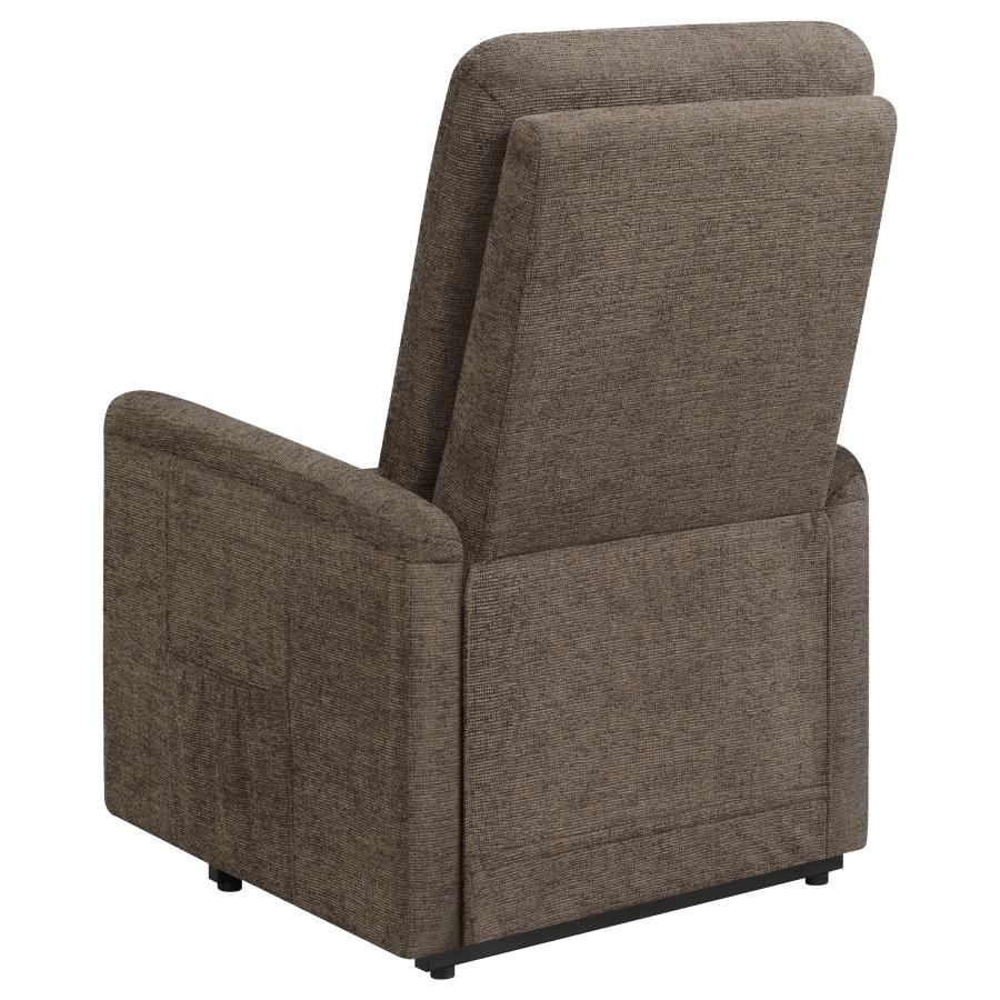 Henrietta Power Lift Recliner with Storage Pocket Brown by COASTER