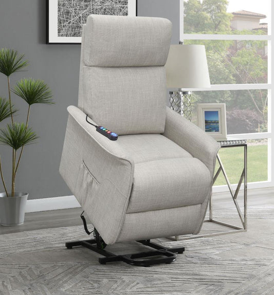 Herrera Power Lift Recliner with Wired Remote Beige by COASTER