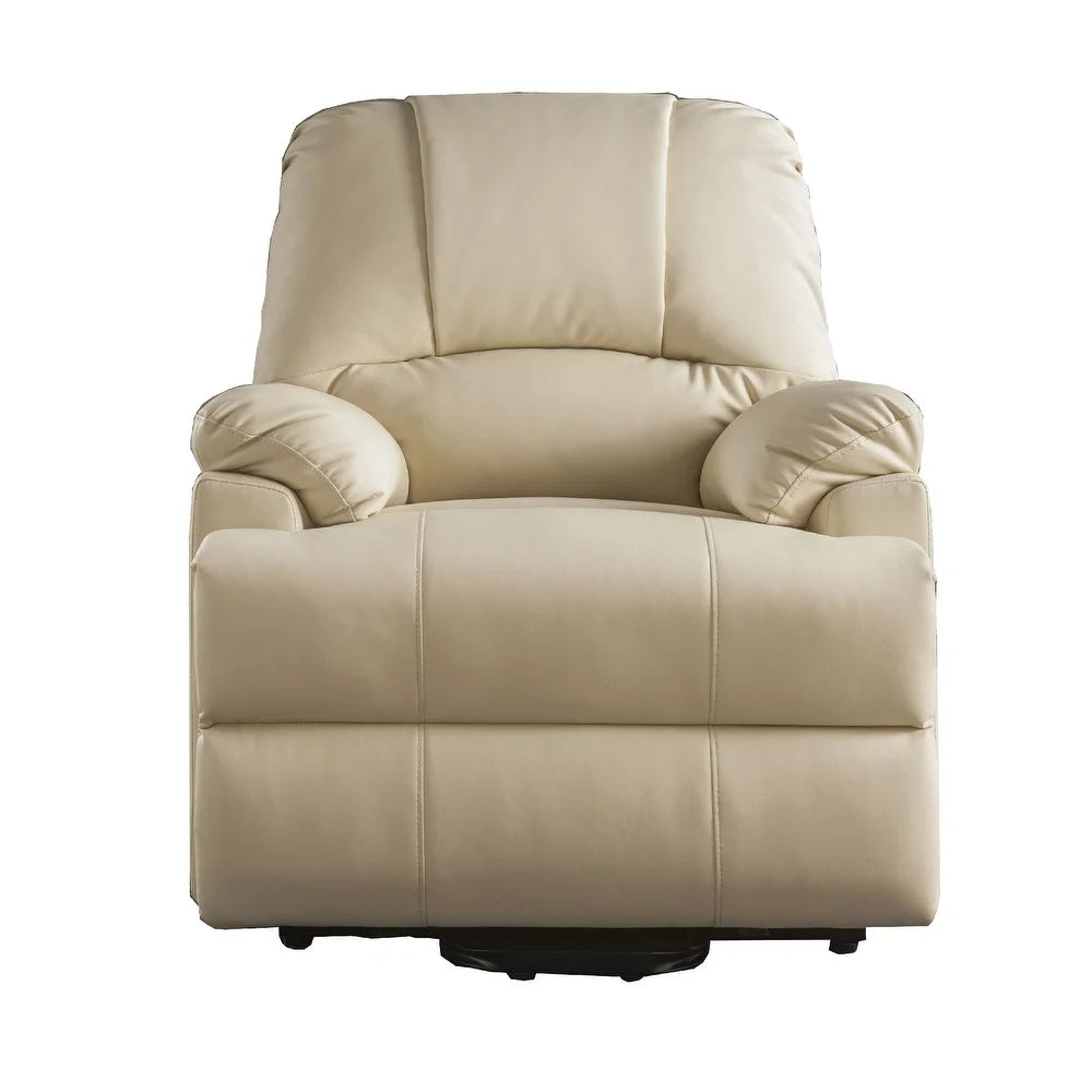 New Beige Leatherette Power Lift Massage Recliner by HOMEROOTS